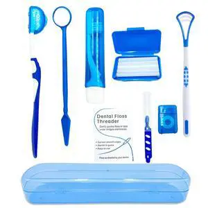 Portable Orthodontic Oral Care Kit for Braces - Interdental Brush Dental Wax Dental Floss Toothbrush Cleaning Kit(Blue) Portable Orthodontic Oral Care Kit for Braces - Interdental Brush Dental Wax Dental Floss Toothbrush Cleaning Kit(Blue)