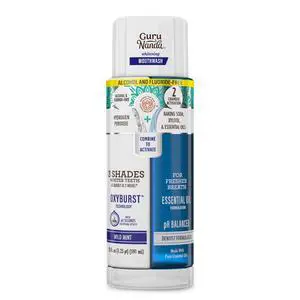 Teeth Whitening Dual Barrel Oxyburst Mouthwash - Alcohol & Fluoride Free, Hydrogen Peroxide to Promote Whiter Teeth - Wild Mint - 20 Fl Oz Teeth Whitening Dual Barrel Oxyburst Mouthwash - Alcohol & Fluoride Free, Hydrogen Peroxide to Promote Whiter Teeth - Wild Mint - 20 Fl Oz