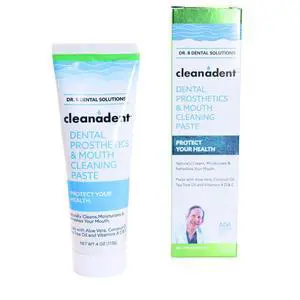 Cleanadent Denture and Gum Toothpaste, ADA Accepted All-Natural Denture Toothpaste for Adults - Removes Odors, Surface Stains and Adhesives - 4 oz Cleanadent Denture and Gum Toothpaste, ADA Accepted All-Natural Denture Toothpaste for Adults - Removes Odors, Surface Stains and Adhesives - 4 oz