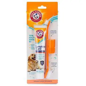 Complete Care Dog Dental Kit Enzymatic Toothpaste 2.5 OZ Chicken Flavor Toothbrush Finger Brush Tartar Baking Soda Formula Complete Care Dog Dental Kit Enzymatic Toothpaste 2.5 OZ Chicken Flavor Toothbrush Finger Brush Tartar Baking Soda Formula