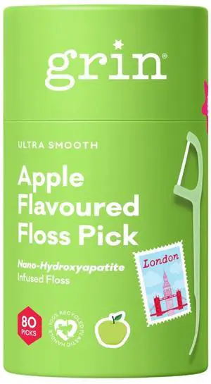 Ultra Clean Apple Flavor Adult Tooth Floss Picks, 80 Count Canister, Fruity Dental Floss Sticks, Gentle on Tight Teeth, Convenient Handles for Daily Oral Care Ultra Clean Apple Flavor Adult Tooth Floss Picks, 80 Count Canister, Fruity Dental Floss Sticks, Gentle on Tight Teeth, Convenient Handles for Daily Oral Care