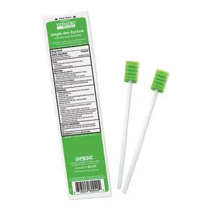 Stryker Toothette Plus Single Use Oral Swabs with Antiseptic Oral Rinse 1 package of 2 swabs with .25 fl. oz. mint mouthwash Disposable swabs with long handle Stryker Toothette Plus Single Use Oral Swabs with Antiseptic Oral Rinse 1 package of 2 swabs with .25 fl. oz. mint mouthwash Disposable swabs with long handle
