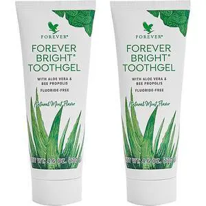 Bright Toothgel, Fluoride-Free Aloe Vera Gel with Bee Propolis, Peppermint-Spearmint Flavor, 4.6 oz, 2 Pack Bright Toothgel, Fluoride-Free Aloe Vera Gel with Bee Propolis, Peppermint-Spearmint Flavor, 4.6 oz, 2 Pack