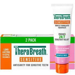 Sensitive Toothpaste, 24/7 Sensitivity Relief, SLS Free, No Sulfates, with Fluoride for Anticavity Protection, Gentle Mint, 4 Oz, 2-Pack Sensitive Toothpaste, 24/7 Sensitivity Relief, SLS Free, No Sulfates, with Fluoride for Anticavity Protection, Gentle Mint, 4 Oz, 2-Pack