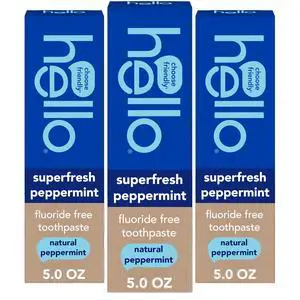 Superfresh Natural Peppermint Fluoride Free Toothpaste for Bad Breath, 5 Oz, Minty Bad Breath Toothpaste, SLS Free, Vegan, Helps Whiten Teeth by Removing Surface Stains (Pack of 3) Superfresh Natural Peppermint Fluoride Free Toothpaste for Bad Breath, 5 Oz, Minty Bad Breath Toothpaste, SLS Free, Vegan, Helps Whiten Teeth by Removing Surface Stains (Pack of 3)