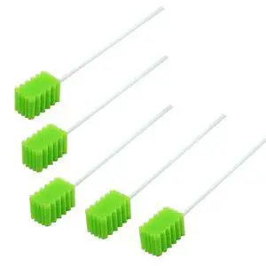 Treated Oral Swabs with Dentifrice- Flavored Dental Swabs Individually Wrapped Fruit Green Tooth Shape for Oral Cavity Cleaning Sponge Swab, Box of 100 Counts Treated Oral Swabs with Dentifrice- Flavored Dental Swabs Individually Wrapped Fruit Green Tooth Shape for Oral Cavity Cleaning Sponge Swab, Box of 100 Counts
