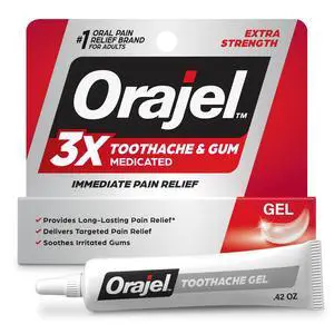 3X Medicated Toothache & Gum Pain Gel, Immediate Pain Relief, Extra Strength, 0.42 oz 3X Medicated Toothache & Gum Pain Gel, Immediate Pain Relief, Extra Strength, 0.42 oz