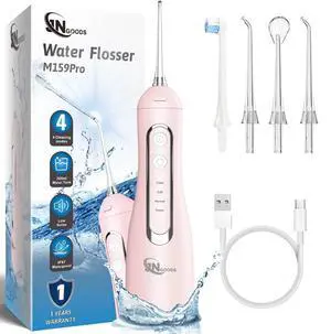 Cordless Water Dental Flosser Oral irrigator,JNGOODS 300ml Rechargeable Water flosser for Teeth IPX7 Waterproof 4 Modes Portable Oral Irrigator with 4 Jet Tips, Travel Home use (Pink) Cordless Water Dental Flosser Oral irrigator,JNGOODS 300ml Rechargeable Water flosser for Teeth IPX7 Waterproof 4 Modes Portable Oral Irrigator with 4 Jet Tips, Travel Home use (Pink)