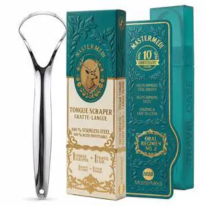 Tongue Scraper for Adults, 100% Stainless Steel Tongue Scrubber for Bad Breath, Easy to Use, Tongue Cleaner for Oral Care & Hygiene (SPTC-1|with Case) Tongue Scraper for Adults, 100% Stainless Steel Tongue Scrubber for Bad Breath, Easy to Use, Tongue Cleaner for Oral Care & Hygiene (SPTC-1|with Case)