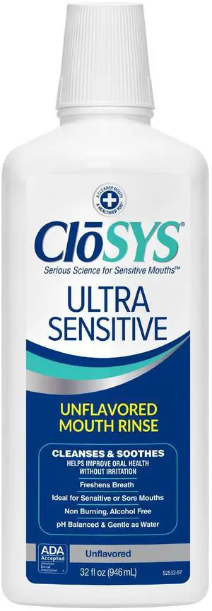 Ultra Sensitive Mouthwash, 32 Oz, Alcohol Free Mouthwash, Unflavored Mouth Wash, Dye Free, pH Balanced, Helps Soothe Entire Mouth Ultra Sensitive Mouthwash, 32 Oz, Alcohol Free Mouthwash, Unflavored Mouth Wash, Dye Free, pH Balanced, Helps Soothe Entire Mouth
