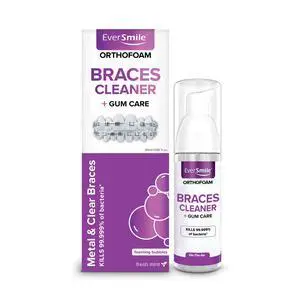 OrthoFoam Braces Cleaner Brushable Foam Whitens Teeth, Eliminates Bacteria, Fights Plaque and Bad Breath Cleans Under Metal, Ceramic, Clear Brackets and Wires 50ml OrthoFoam Braces Cleaner Brushable Foam Whitens Teeth, Eliminates Bacteria, Fights Plaque and Bad Breath Cleans Under Metal, Ceramic, Clear Brackets and Wires 50ml