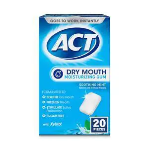 Dry Mouth Moisturizing Gum, 20 Pieces, With Xylitol, Sugar Free Soothing Mint Dry Mouth Moisturizing Gum, 20 Pieces, With Xylitol, Sugar Free Soothing Mint