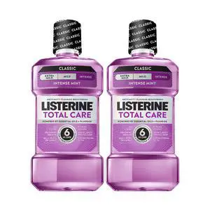 Mouthwash Total Care Anti Cavity Treatment for Adults Kills 99.9% of Bad Breath Germs in Intense Mint Antibacterial Fluoride Mouthwash, 2 pack of 33.8 fl oz Mouthwash Total Care Anti Cavity Treatment for Adults Kills 99.9% of Bad Breath Germs in Intense Mint Antibacterial Fluoride Mouthwash, 2 pack of 33.8 fl oz