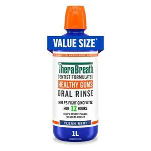 Healthy Gums Oral Rinse, Antigingivitis, Clean Mint Flavor, Dentist Formulated to Help Prevent Gingivitis and Support Gum Health, Alcohol Free, 1 Liter Healthy Gums Oral Rinse, Antigingivitis, Clean Mint Flavor, Dentist Formulated to Help Prevent Gingivitis and Support Gum Health, Alcohol Free, 1 Liter