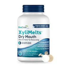 XyliMelts for Dry Mouth Night Time or Day - Moisturizing Dry Mouth Adhering Discs, Sugar Free with Xylitol, 100 Count, Slightly Sweet Flavor, 8-Hour Relief XyliMelts for Dry Mouth Night Time or Day - Moisturizing Dry Mouth Adhering Discs, Sugar Free with Xylitol, 100 Count, Slightly Sweet Flavor, 8-Hour Relief
