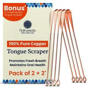 Copper Tongue Scraper - Metal Oral Hygiene Tool for Adults & Kids, Reusable Tongue Scraper & Cleaner, Fresher Breath & Debris Removal, Travel-Friendly, USA-Based Seller - 4 PACK Copper Tongue Scraper - Metal Oral Hygiene Tool for Adults & Kids, Reusable Tongue Scraper & Cleaner, Fresher Breath & Debris Removal, Travel-Friendly, USA-Based Seller - 4 PACK