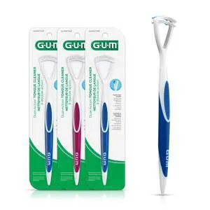 Tongue Cleaner, Dual-Action Soft-Bristled Tongue Brush with Tongue Scraper for Better Oral Hygiene & Bad Breath Control, Pack of 3 Tongue Cleaner, Dual-Action Soft-Bristled Tongue Brush with Tongue Scraper for Better Oral Hygiene & Bad Breath Control, Pack of 3