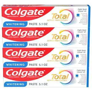 Total Whitening Toothpaste Paste, 5.1 oz, 4 Pack, Fluoride, Antibacterial, for Plaque, Gingivitis, Sensitivity, Stain Removal, Clinically Proven, Mint, Teeth Whitening, Stannous Fluoride Total Whitening Toothpaste Paste, 5.1 oz, 4 Pack, Fluoride, Antibacterial, for Plaque, Gingivitis, Sensitivity, Stain Removal, Clinically Proven, Mint, Teeth Whitening, Stannous Fluoride