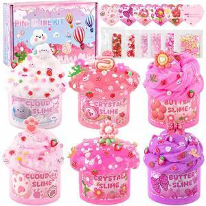 6 Pack Slimes, Pink Slime Kids, Cloud Slime kit for Girls Ages 8-12, Toys for Girls and Boys, for Kids Slime Set Party kit Goodie Bag Stuffers, 4 5 6 7 8 9 10 Year Old Girl Birthday Gift Cute Stuff 6 Pack Slimes, Pink Slime Kids, Cloud Slime kit for Girls Ages 8-12, Toys for Girls and Boys, for Kids Slime Set Party kit Goodie Bag Stuffers, 4 5 6 7 8 9 10 Year Old Girl Birthday Gift Cute Stuff