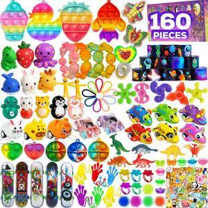 160 Pcs Fidget Toys Party Favors Pack, Randomly Selected Pop Sensory Set Gifts Stickers for Kids Adults Boy Girl Stocking Stuffers Autistic Bulk Goodie Bag Filler Treasure Box Classroom Prizes School 160 Pcs Fidget Toys Party Favors Pack, Randomly Selected Pop Sensory Set Gifts Stickers for Kids Adults Boy Girl Stocking Stuffers Autistic Bulk Goodie Bag Filler Treasure Box Classroom Prizes School