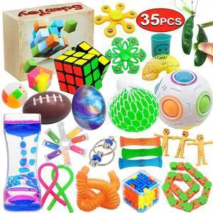 Fidget Toy Set, 35 Pcs Sensory Toy for ADD, OCD, Autistic Children, Adults, Anxiety Autism to Stress Relief and Anti Anxiety with Motion Timer, Perfect for Classroom Reward with Gift Box Fidget Toy Set, 35 Pcs Sensory Toy for ADD, OCD, Autistic Children, Adults, Anxiety Autism to Stress Relief and Anti Anxiety with Motion Timer, Perfect for Classroom Reward with Gift Box