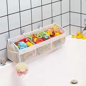 Original 3 Compartment Horizontal Large Openings Bath Toy Organizer for Tub, Capacity Upgrade Bath Toy Storage and Holder, Bathtub Toy Holder for Easy Access and Sorting of Toys. Original 3 Compartment Horizontal Large Openings Bath Toy Organizer for Tub, Capacity Upgrade Bath Toy Storage and Holder, Bathtub Toy Holder for Easy Access and Sorting of Toys.