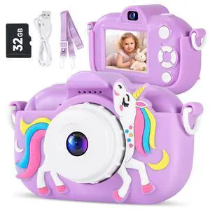 Kids Camera Digital Camera for Age 3-8, 1080P Toddler Camera for Kid with 32GB SD Card, Toddler Girls Toys Age 6-9, Christmas Birthday Gifts for Children, Purple Kids Camera Digital Camera for Age 3-8, 1080P Toddler Camera for Kid with 32GB SD Card, Toddler Girls Toys Age 6-9, Christmas Birthday Gifts for Children, Purple