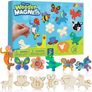 12 Wooden Magnet Creativity Arts & Crafts Painting Kit for Kids, Decorate Your Own Painting Gift for Easter Basket Stuffers, Birthday Parties and Family Crafts, Party Favors for Boys Girls 12 Wooden Magnet Creativity Arts & Crafts Painting Kit for Kids, Decorate Your Own Painting Gift for Easter Basket Stuffers, Birthday Parties and Family Crafts, Party Favors for Boys Girls