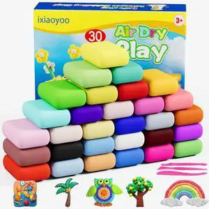 Air Dry Clay, 30 Colors Modeling Clay for Kids, DIY Model Crafts Toys with Sculpting Tools, Soft & Non-Sticky, School Projects & Home Party Favors, Birthday Gifts for Boys and Girls Aged 312 Air Dry Clay, 30 Colors Modeling Clay for Kids, DIY Model Crafts Toys with Sculpting Tools, Soft & Non-Sticky, School Projects & Home Party Favors, Birthday Gifts for Boys and Girls Aged 312