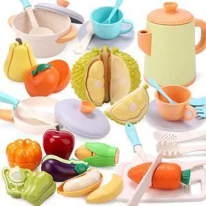 Play Kitchen Accessories, Kids Kitchen Pretend Play Role Play Cutting Fruit Food Toy & Cookware Pot & Pan Set, Toy for Girl Boy Age 3,4,5,6+,Children Cooking Utensil Vegetable Toy Play Kitchen Accessories, Kids Kitchen Pretend Play Role Play Cutting Fruit Food Toy & Cookware Pot & Pan Set, Toy for Girl Boy Age 3,4,5,6+,Children Cooking Utensil Vegetable Toy
