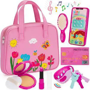 Play Purse Toy for Girls1 2 3 Years Olds, Toddler Purse with Pretend Makeup Kit, Toddlers Toys Ages 1-2 & 2-3, Pretend Princess Play Toy for Little Girl, Birthday Play Purse Toy for Girls1 2 3 Years Olds, Toddler Purse with Pretend Makeup Kit, Toddlers Toys Ages 1-2 & 2-3, Pretend Princess Play Toy for Little Girl, Birthday