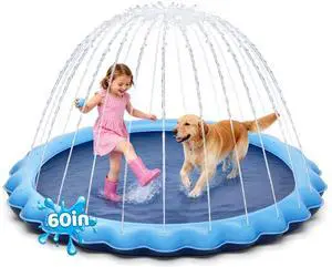 Splash Pad for Kids and Pet, Not-Slip Sprinkler Play Mat for Toddler and Dog, Summer Toys, Outdoor Backyard Baby Pool and Dog Pool, Children and Pet for Outside, 60" Splash Pad for Kids and Pet, Not-Slip Sprinkler Play Mat for Toddler and Dog, Summer Toys, Outdoor Backyard Baby Pool and Dog Pool, Children and Pet for Outside, 60"