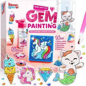 16 Projects Gem Painting, Kids Diamond Art Kit for Kids with 5D Diamond, Arts and Crafts for Girls Ages 6-12, Gem Craft Activities Kits, Premium Art Gift Ideas for Girls Ages 6, 7, 8+ 16 Projects Gem Painting, Kids Diamond Art Kit for Kids with 5D Diamond, Arts and Crafts for Girls Ages 6-12, Gem Craft Activities Kits, Premium Art Gift Ideas for Girls Ages 6, 7, 8+