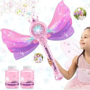 Bubble Wands for Kids Girls - LED Light & Music Bubble Machine: 3 AA Batteries & 2 Bubble Solutions, Outdoor Party Birthday Toys for Toddlers, Gift for 3 4 5 6 7 8 Year Old Girls Bubble Wands for Kids Girls - LED Light & Music Bubble Machine: 3 AA Batteries & 2 Bubble Solutions, Outdoor Party Birthday Toys for Toddlers, Gift for 3 4 5 6 7 8 Year Old Girls