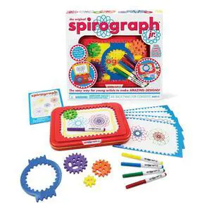 Jr. Jumbo Sized Gears Classic Retro Toy For Spiral Drawing Art Design Toy Kit for Smaller Hands For Kids Ages 3 and Up Jr. Jumbo Sized Gears Classic Retro Toy For Spiral Drawing Art Design Toy Kit for Smaller Hands For Kids Ages 3 and Up