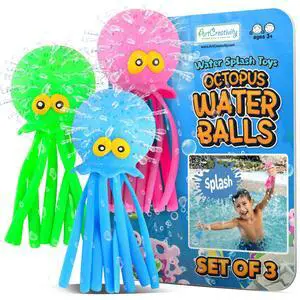 Octopus Water Balls (Pack of 3), Pool Toys for Toddlers 1-3, Sensory Stress Relief Toy for Kids, Beach Water Toys & Swimming Toy for Toddlers, Cute Goodie Bag Fillers for Boys & Girls Octopus Water Balls (Pack of 3), Pool Toys for Toddlers 1-3, Sensory Stress Relief Toy for Kids, Beach Water Toys & Swimming Toy for Toddlers, Cute Goodie Bag Fillers for Boys & Girls