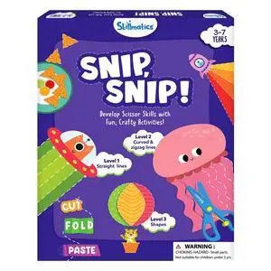 Scissor Skills Activity Book - Snip Snip, 25 Cutting Activities for Preschoolers, Felt Craft Kit, 2 Child-Safe Scissors, Fine Motor Skills, Screen-Free Fun, Gifts for Kids Ages 3-7 Scissor Skills Activity Book - Snip Snip, 25 Cutting Activities for Preschoolers, Felt Craft Kit, 2 Child-Safe Scissors, Fine Motor Skills, Screen-Free Fun, Gifts for Kids Ages 3-7