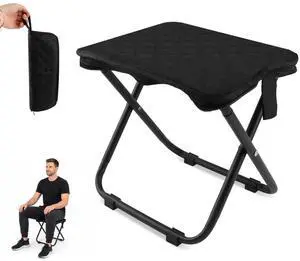 Portable Collapsible Stool, 11" Collapsible Purse Chair, Carbon Steel Backpack Stool, Ultralight Portable Seat for Outdoor, Hiking, Fishing(Black) Portable Collapsible Stool, 11" Collapsible Purse Chair, Carbon Steel Backpack Stool, Ultralight Portable Seat for Outdoor, Hiking, Fishing(Black)