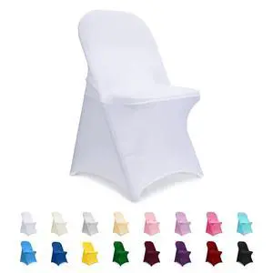 White Folding Chair Covers, Spandex Folding Chair Covers 10 PCS, Banquet Chair Slipcovers for Party, Wedding, Holidays, Celebration White Folding Chair Covers, Spandex Folding Chair Covers 10 PCS, Banquet Chair Slipcovers for Party, Wedding, Holidays, Celebration