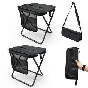 2 Pack Extra Tall Portable Folding Stool for Adults, 14.5" XL Collapsible Camping Stool with Storage Pockets, 300 lbs Heavy Duty Lightweight Backpack Chair for Fishing, Hiking, Travel 2 Pack Extra Tall Portable Folding Stool for Adults, 14.5" XL Collapsible Camping Stool with Storage Pockets, 300 lbs Heavy Duty Lightweight Backpack Chair for Fishing, Hiking, Travel