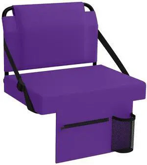 Stadium Seat for Bleachers with Back Support,Portable Bleacher Chairs with Back and CushionPurple Stadium Seat for Bleachers with Back Support,Portable Bleacher Chairs with Back and CushionPurple