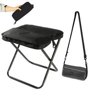 Portable Folding Stool 2-in-1 Camping Chair with Sling Bag Lightweight 12inch 264lbs Load Collapsible Stool Seat for Adults Outdoor Camping Fishing Hiking BBQ Travel RestBlack Portable Folding Stool 2-in-1 Camping Chair with Sling Bag Lightweight 12inch 264lbs Load Collapsible Stool Seat for Adults Outdoor Camping Fishing Hiking BBQ Travel RestBlack