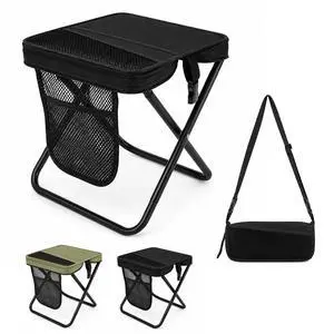 Take a Seat Anywhere! This 16" Folding Stool Holds 400 lbs Lightweight & Collapsible with 3 Side Pockets & Shoulder Strap, Perfect Portable Chair for Hiking, Fishing, Camping Take a Seat Anywhere! This 16" Folding Stool Holds 400 lbs Lightweight & Collapsible with 3 Side Pockets & Shoulder Strap, Perfect Portable Chair for Hiking, Fishing, Camping