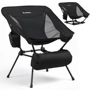 Extra Height & Width Portable Camping Chair, 400LBS Capacity Compact Folding Chair with Square Frame Quick Setup Storage Bags on Both Sides, Ideal for Camping Hiking Beach Picnic Outdoor, Black Extra Height & Width Portable Camping Chair, 400LBS Capacity Compact Folding Chair with Square Frame Quick Setup Storage Bags on Both Sides, Ideal for Camping Hiking Beach Picnic Outdoor, Black