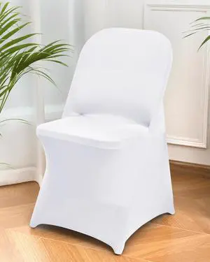 10 Packs White Spandex Stretch Folding Chair Covers for Wedding Party,Universal Fitted Washable Dining Seat Slipcovers Protector Decoration for Holiday Banquet Birthday Celebration Event 10 Packs White Spandex Stretch Folding Chair Covers for Wedding Party,Universal Fitted Washable Dining Seat Slipcovers Protector Decoration for Holiday Banquet Birthday Celebration Event