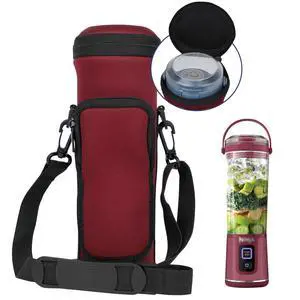 Portable Blender Case with Lid for Ninja BC151 Blast, Insulated Sleeve with Adjustable Crossbody Strap and Pocket (Claret) Portable Blender Case with Lid for Ninja BC151 Blast, Insulated Sleeve with Adjustable Crossbody Strap and Pocket (Claret)