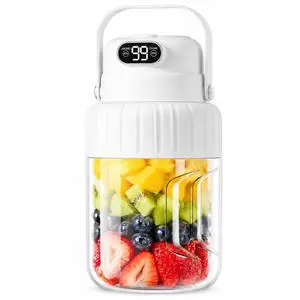 Portable Blender for Smoothies juicer, 33.8 oz Personal Blender with Ice-Crushing, 32-Blade Steel Head, Digital Display, Type-C Charging, Leak-Proof for Outdoor, Camping, Fitness (White) Portable Blender for Smoothies juicer, 33.8 oz Personal Blender with Ice-Crushing, 32-Blade Steel Head, Digital Display, Type-C Charging, Leak-Proof for Outdoor, Camping, Fitness (White)
