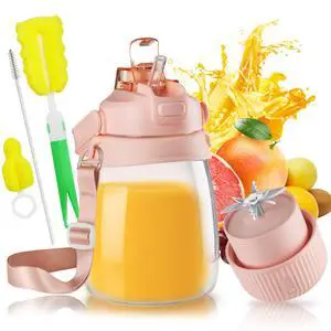 Portable Juicer 1100ml with 10-Blade Turbo Juicing, USB-C Fast Charging, 12+ Cups per Charge, Juice Glass with Sip Lid & Carrying Strap for Travel & Office & Gym. Not for Ice Crushing. (Prink) Portable Juicer 1100ml with 10-Blade Turbo Juicing, USB-C Fast Charging, 12+ Cups per Charge, Juice Glass with Sip Lid & Carrying Strap for Travel & Office & Gym. Not for Ice Crushing. (Prink)