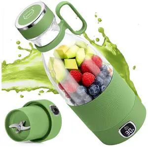 Portable Blender, 6 Blades Juicer Cup for Juice Shakes and Smoothies 350ml Mini Blender with Led Display Usb Rechargeable,3000Mah Rechargeable Battery, for Home Outdoors Travel-Avocado Green Portable Blender, 6 Blades Juicer Cup for Juice Shakes and Smoothies 350ml Mini Blender with Led Display Usb Rechargeable,3000Mah Rechargeable Battery, for Home Outdoors Travel-Avocado Green