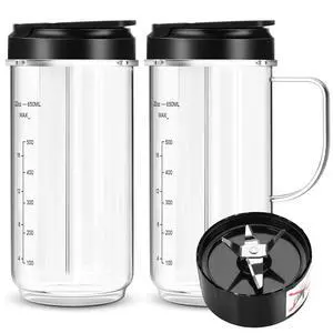 2 Pack Magic Bullet Blender Cups, Tall 22oz Cup with Flip Top To-Go Lid & 4 Fins Cross Blade Blender Replacement Parts, Replacement Cup Mug with Handle Compatible with Magic Bullet 250w MB1001 2 Pack Magic Bullet Blender Cups, Tall 22oz Cup with Flip Top To-Go Lid & 4 Fins Cross Blade Blender Replacement Parts, Replacement Cup Mug with Handle Compatible with Magic Bullet 250w MB1001